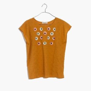 Madewell embroidered sunflower top